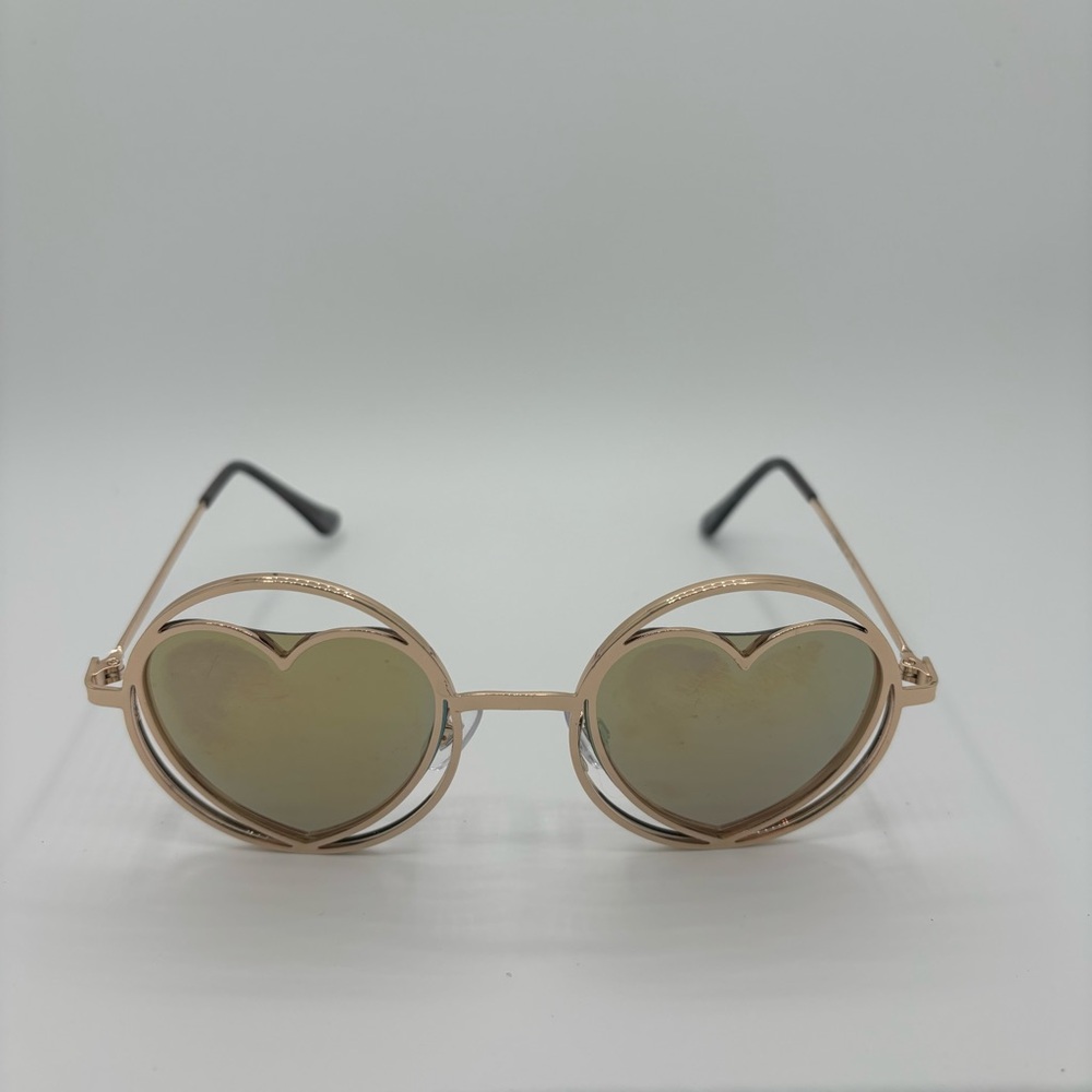 Heart-Shaped Gold Sunglasses